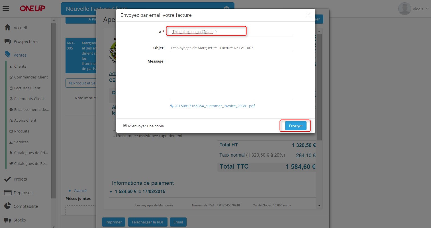 envoi contrat de travail par mail